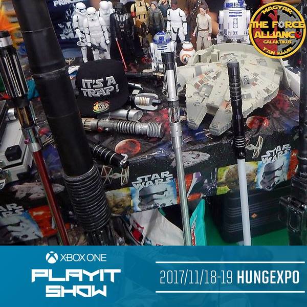 Fénykard simogatás a The Force Alliance asztalánál, az Xbox One Playit Show Budapesten, a Cosplay Faluban!