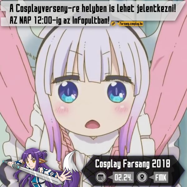 A Cosplayverseny-re helyben is lehet jelentkezni!